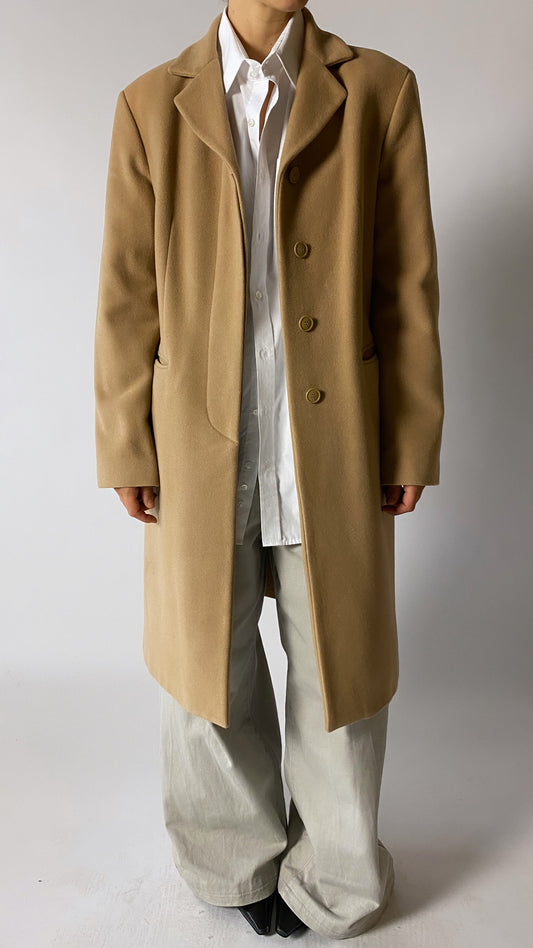 Long wool coat beige