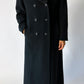 Doubled-breasted wool / cashmere coat | Black