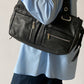 Leather shoulder bag black