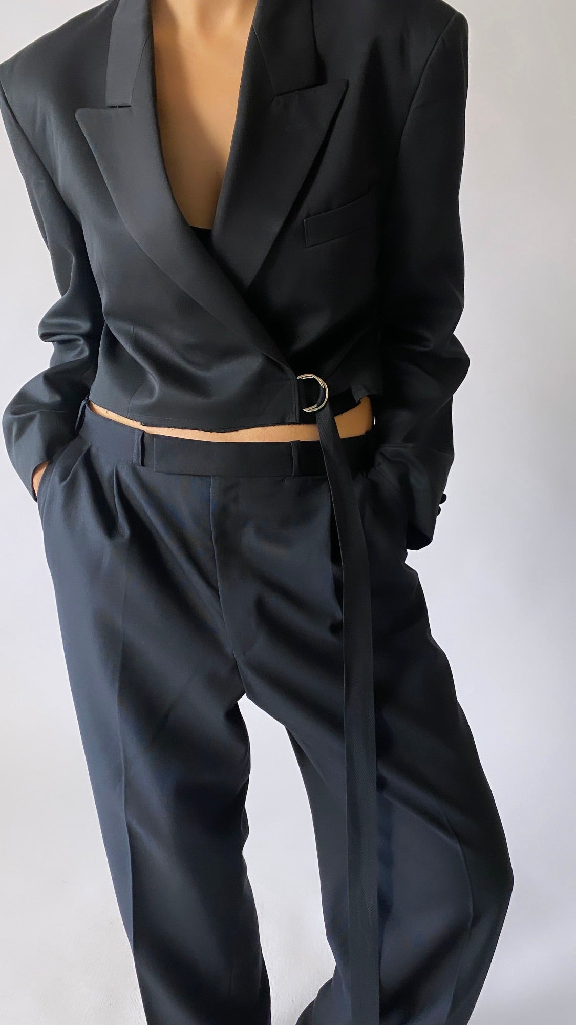 Cropped blazer black - Upcycled