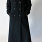 Doubled-breasted wool / cashmere coat | Black