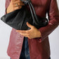 Leather shoulder bag black