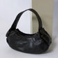 Leather shoulder bag dark brown