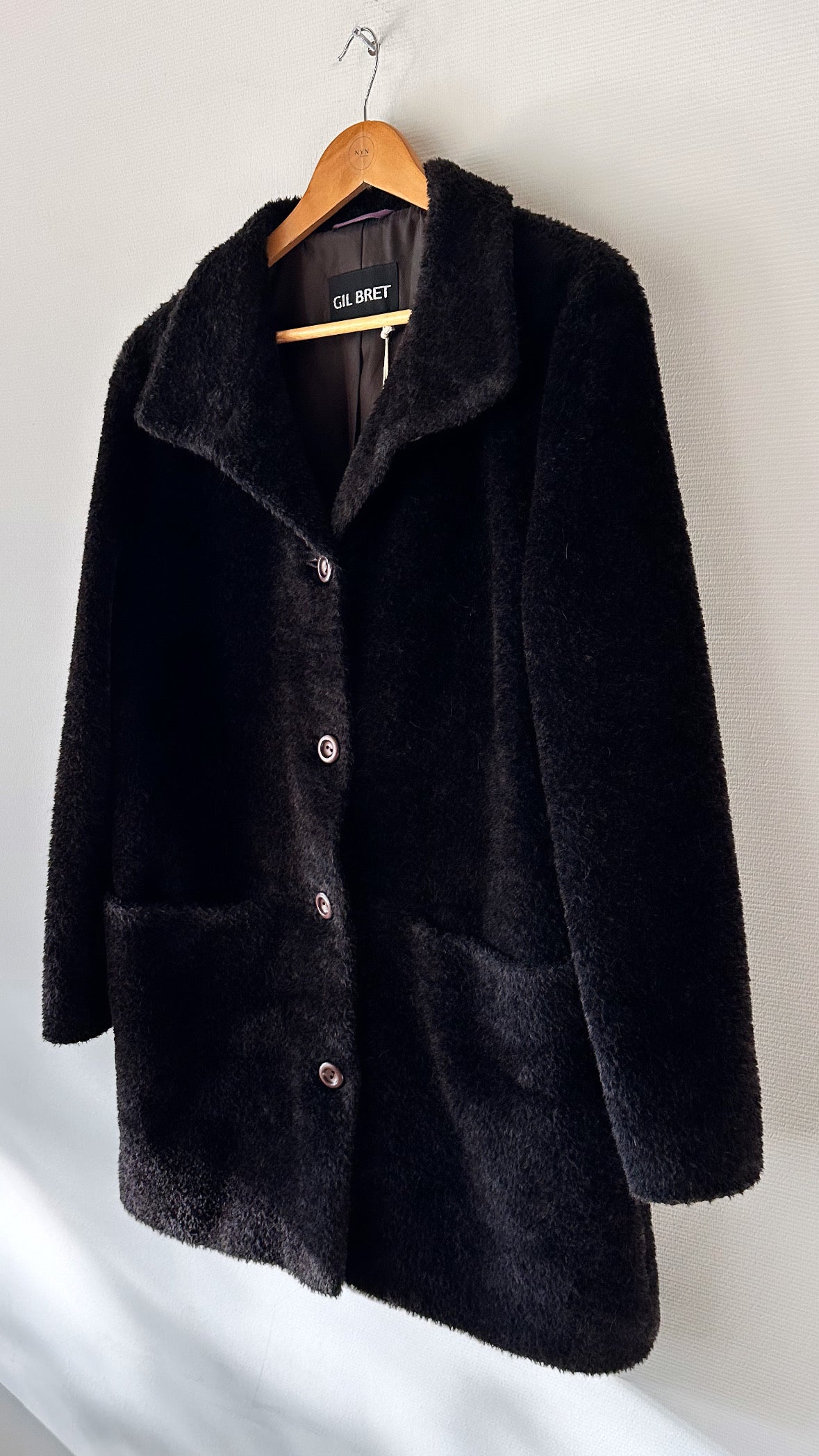 Alpaca fur coat | Dark brown