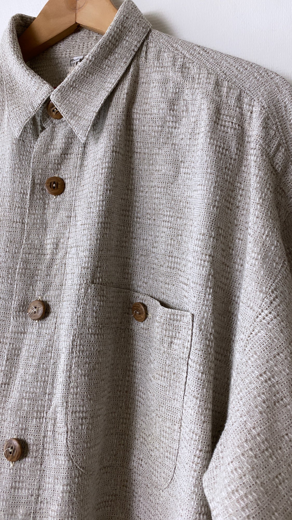 Cotton melee shirt off white/ taupe