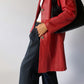 Leather coat brigth red