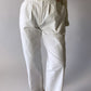 high waist trousers white