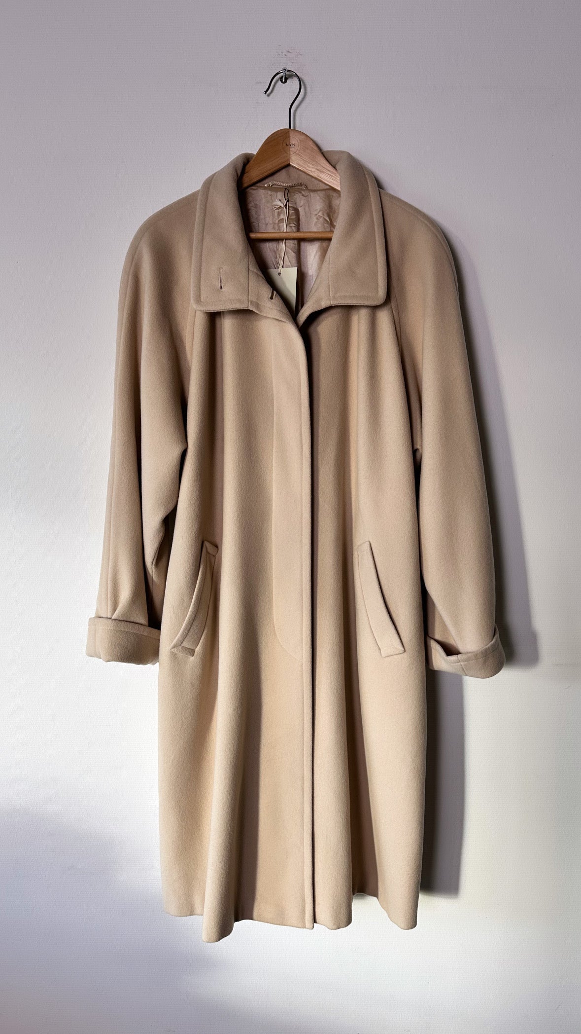 Long wool coat | Soft ecru