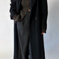 Double-breasted long wool coat | Black