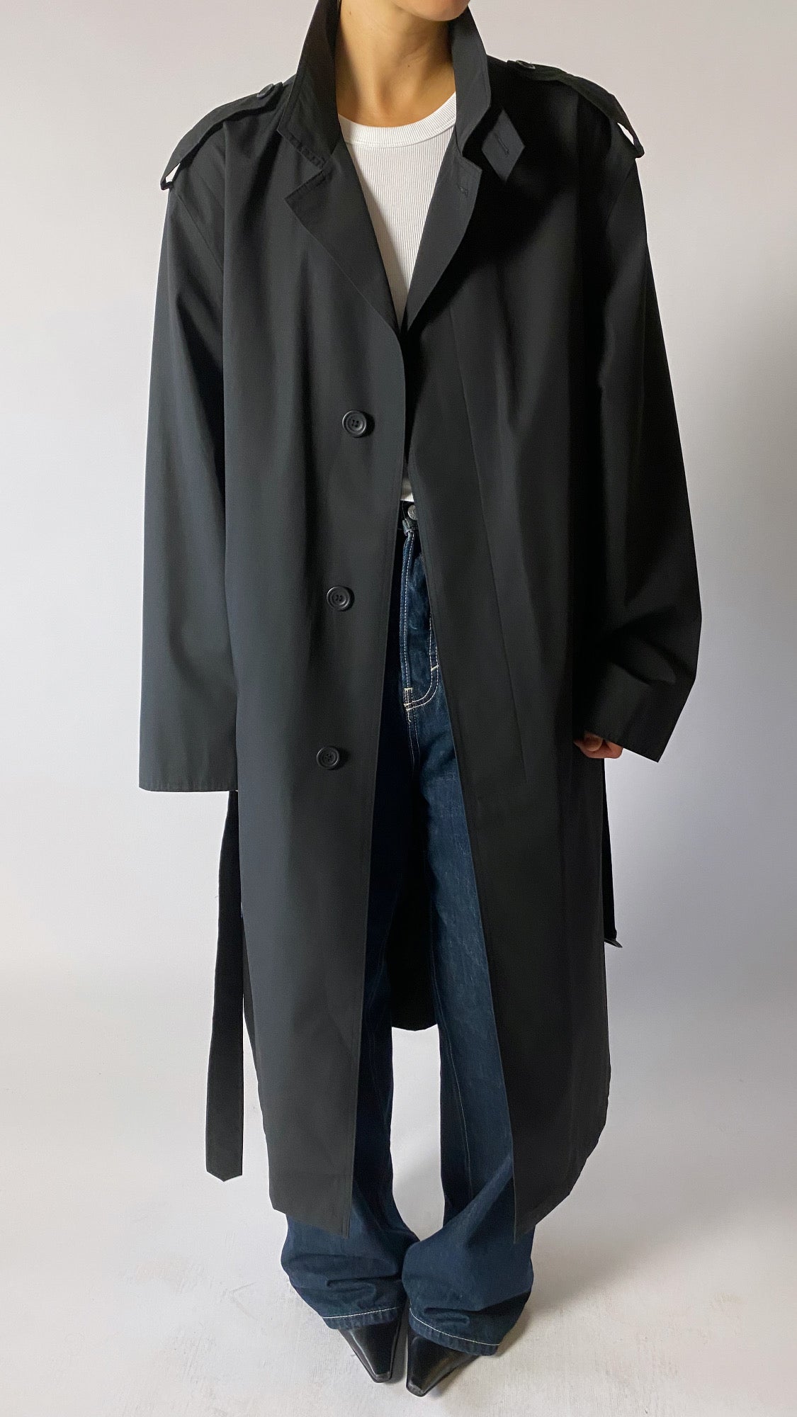 Oversized trench coat black