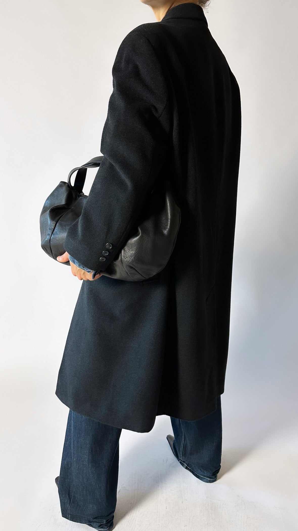 Oversized wool coat | Black