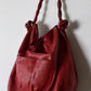 Leather tote bag red