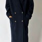 Double breasted long coat | Navy