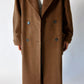 Oversized long wool coat | Brown