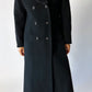 Doubled-breasted wool / cashmere coat | Black