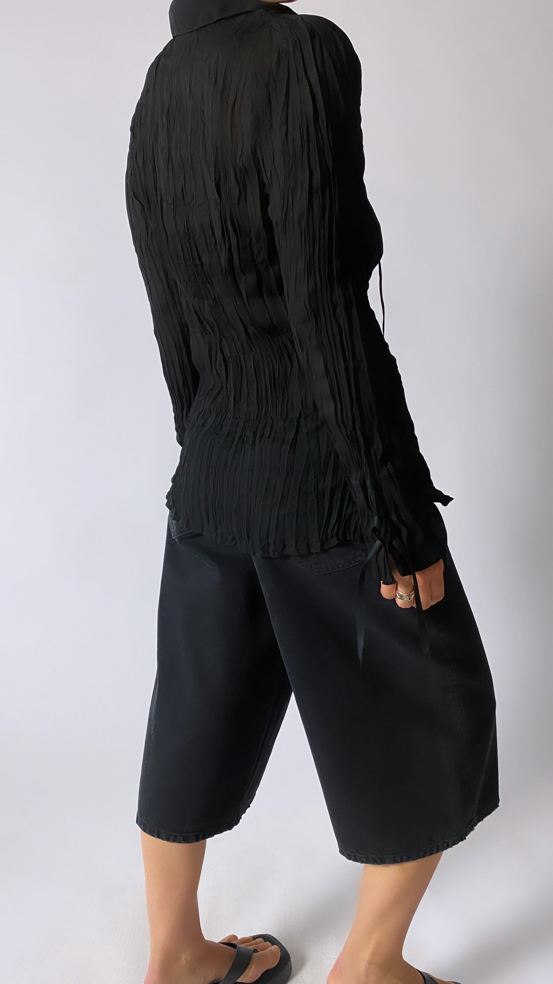 Sheer blouse black