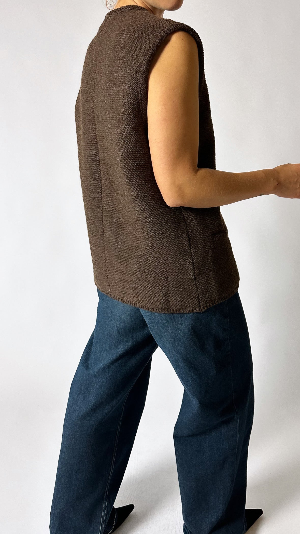 Wool vest | Dark brown