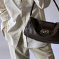 Leather shoulder bag dark brown