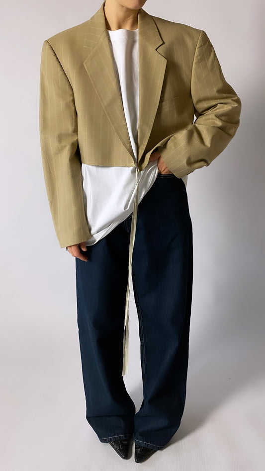 Cropped blazer ecru - Upcycled