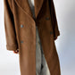 Oversized long wool coat | Brown