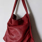 Leather shoulder bag red