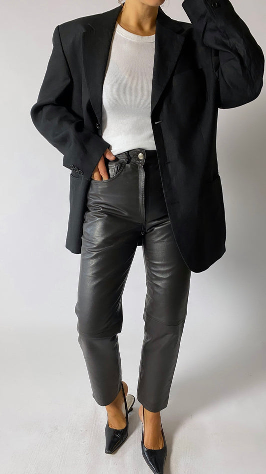 Leather trousers dark brown