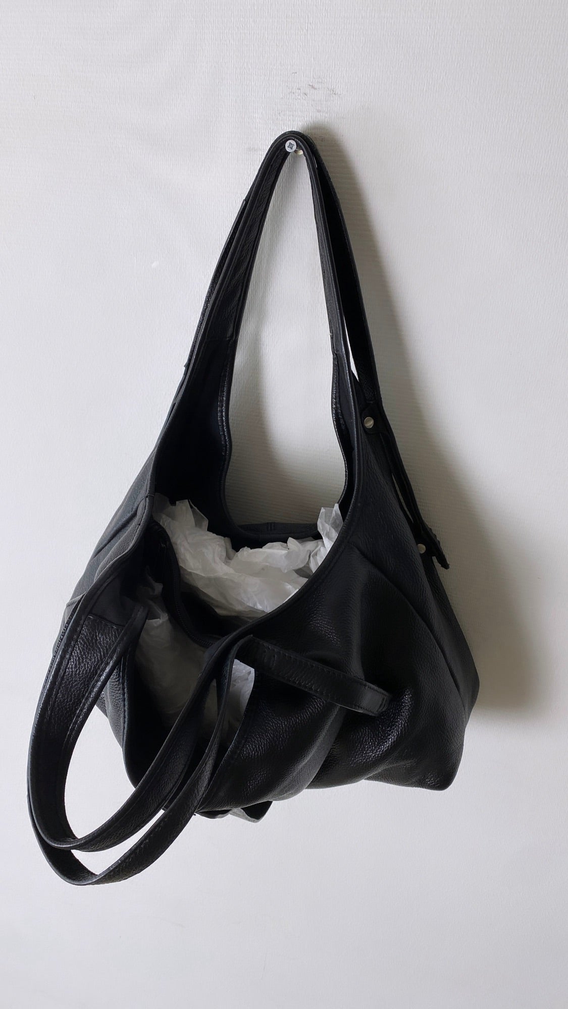 Leather tote bag black