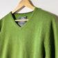 Wool v-neck sweater | Apple green