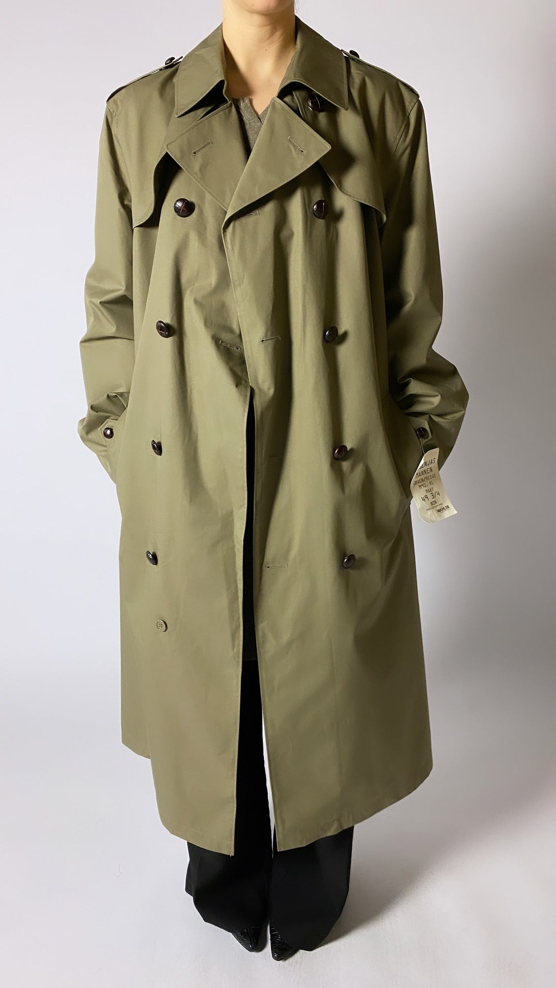Deadstock trench coat green beige