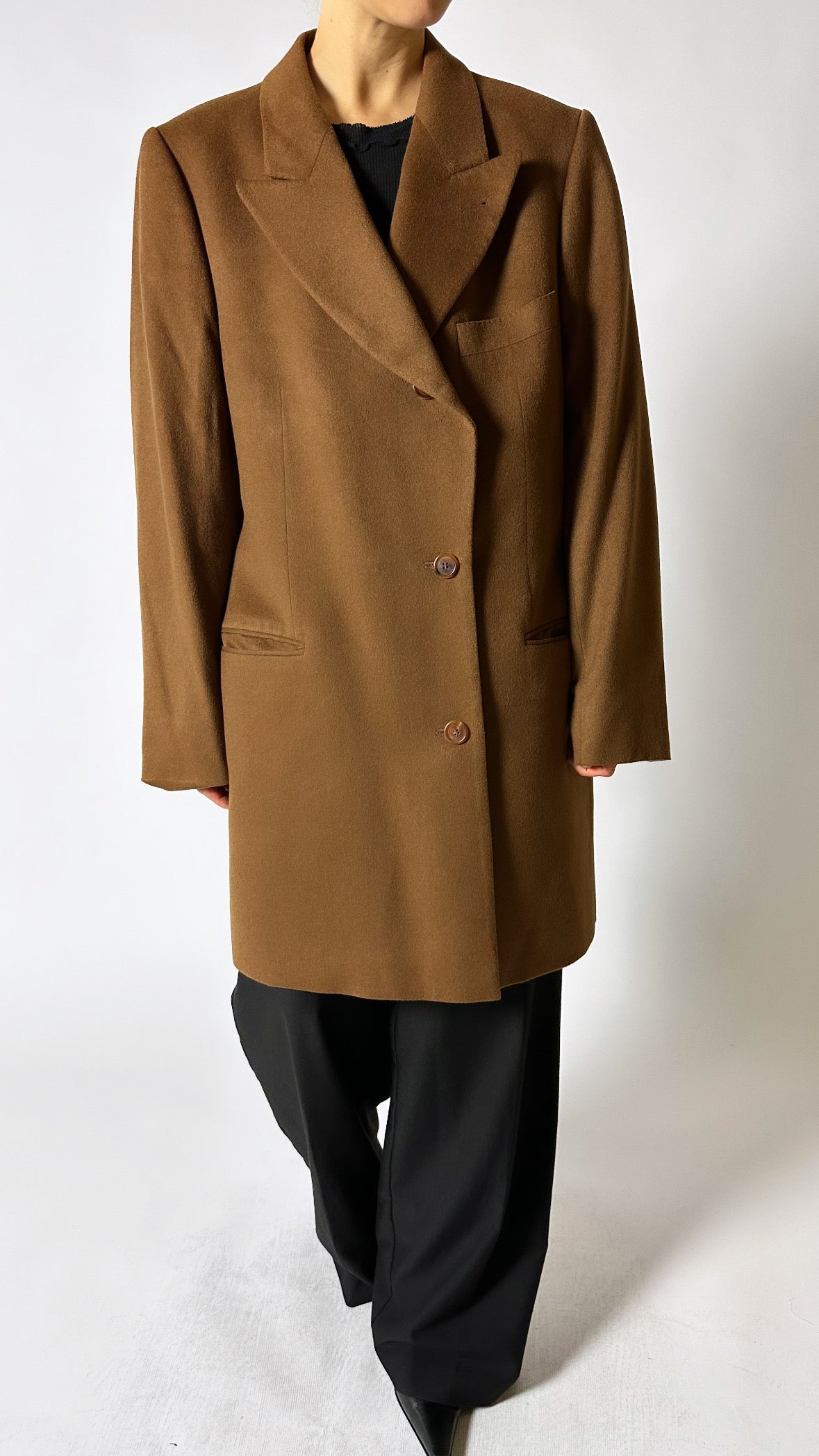 Cashmere blazer coat | Camel