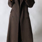 Maxi wool coat | Dark brown