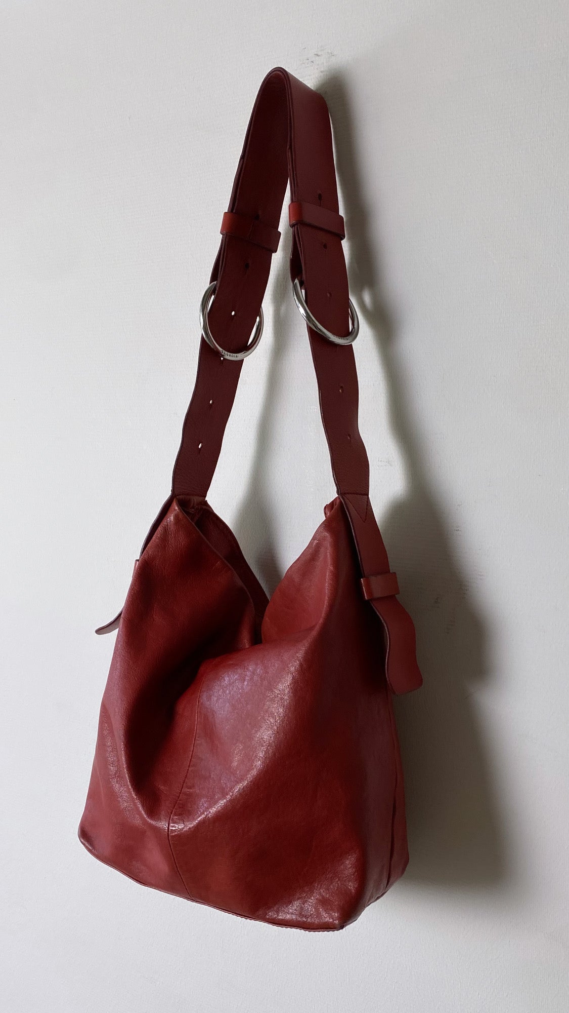 Leather crossbody bag red