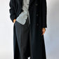 Doubled-breasted wool / cashmere coat | Black