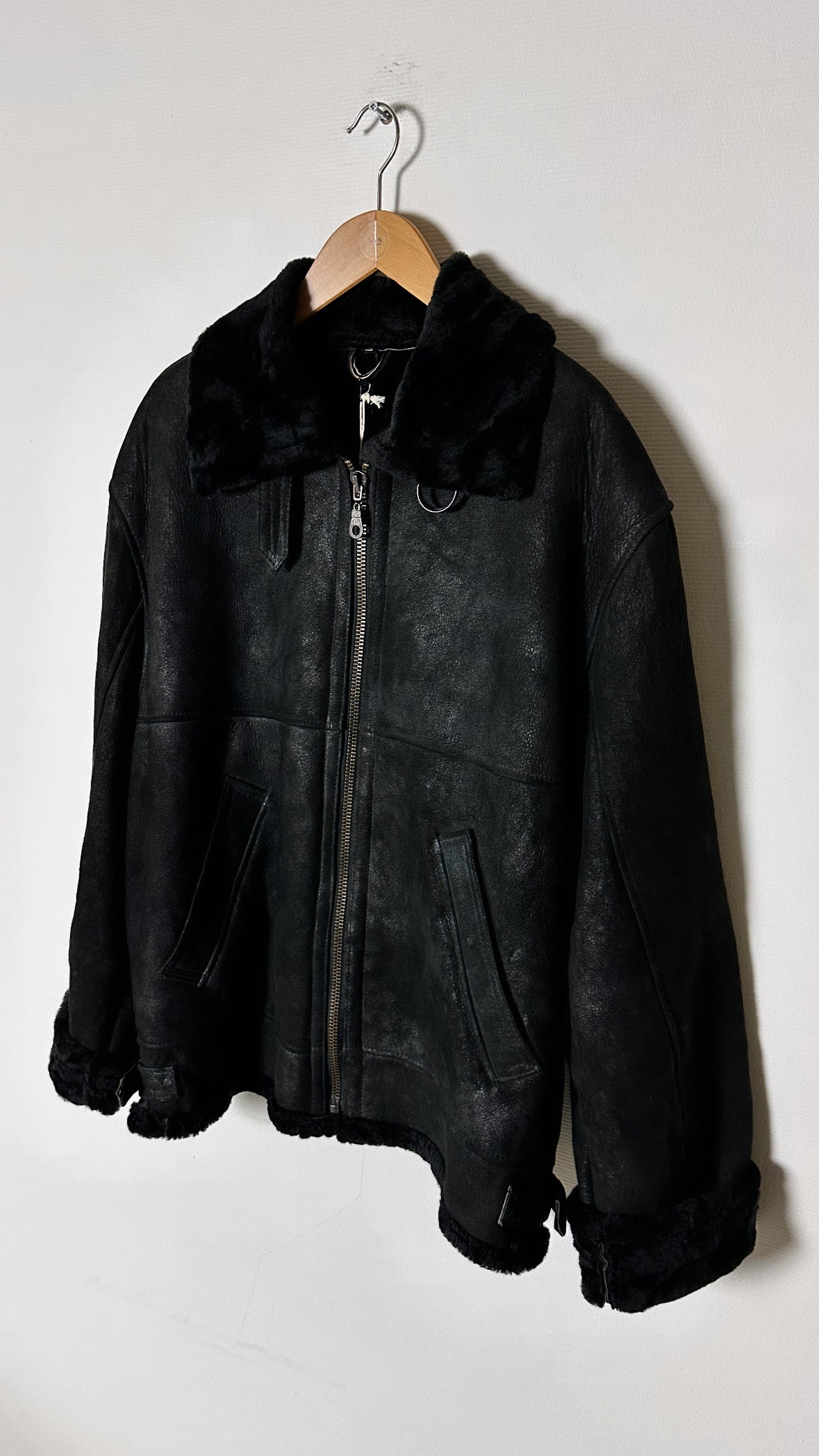 Oversized lammy coat | Black