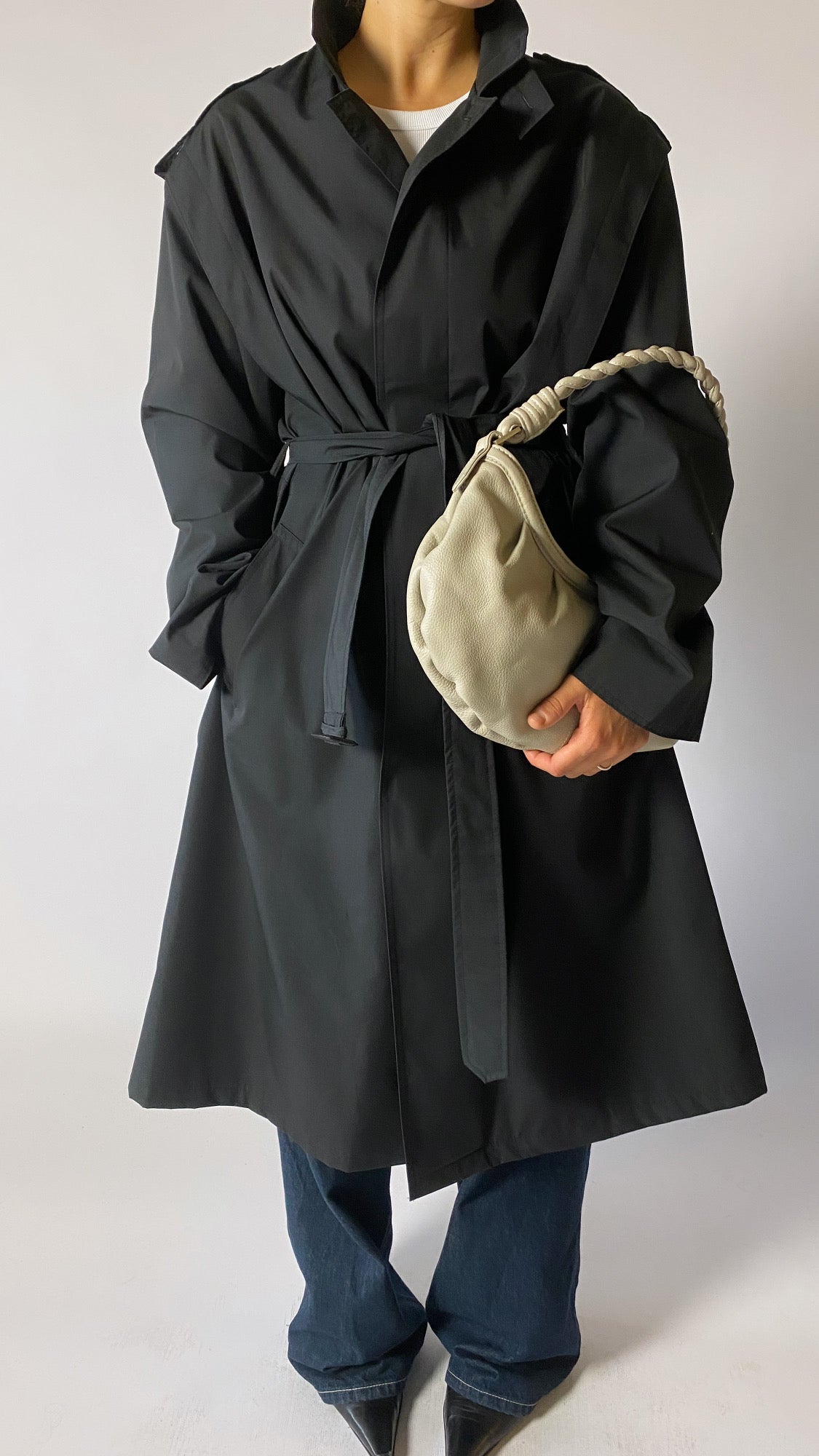 Oversized trench coat black