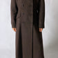 Maxi wool coat | Dark brown