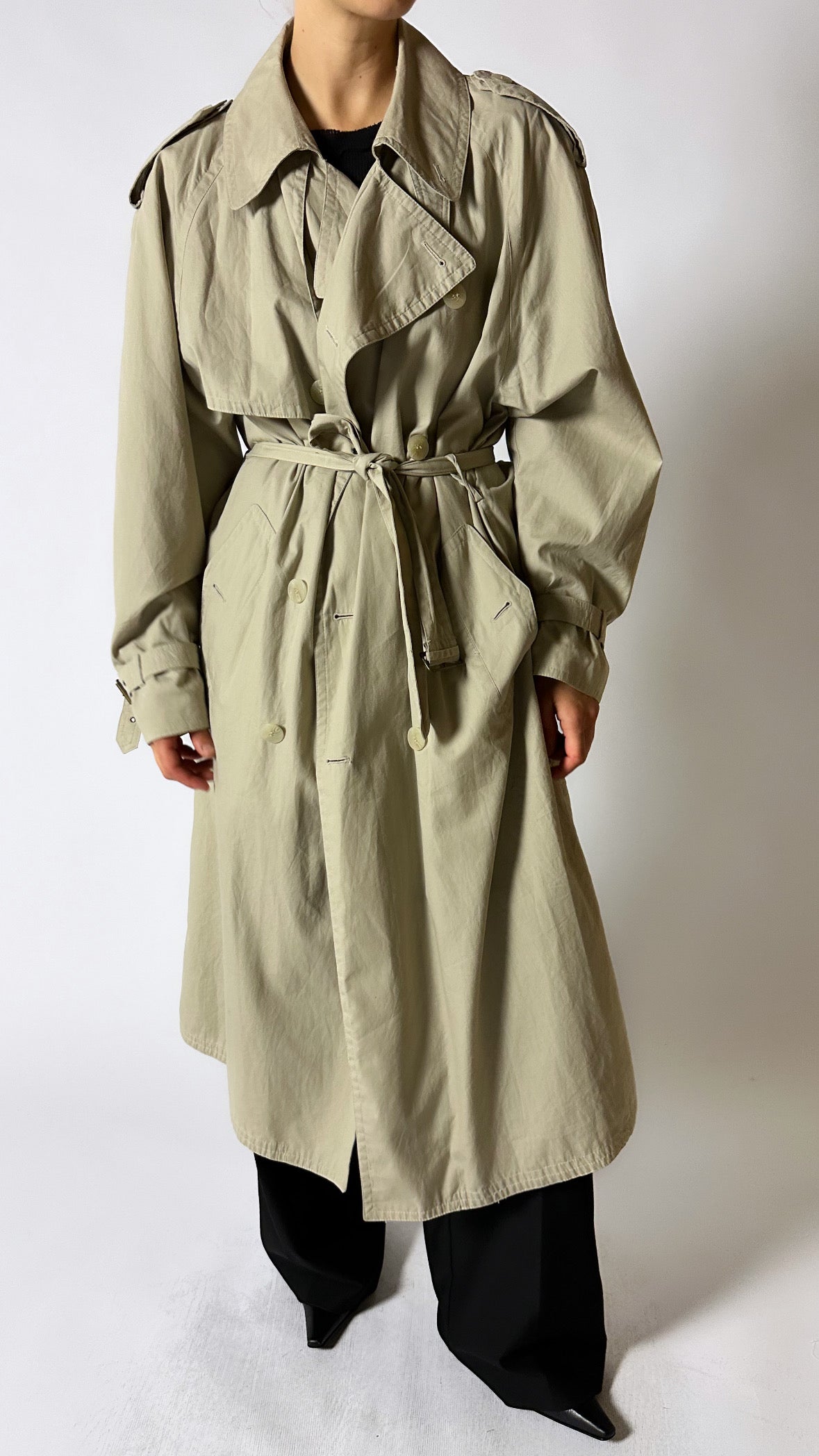 Long trench coat | Soft ecru