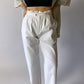 high waist trousers white