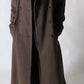 Maxi wool coat | Dark brown