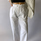 high waist trousers white