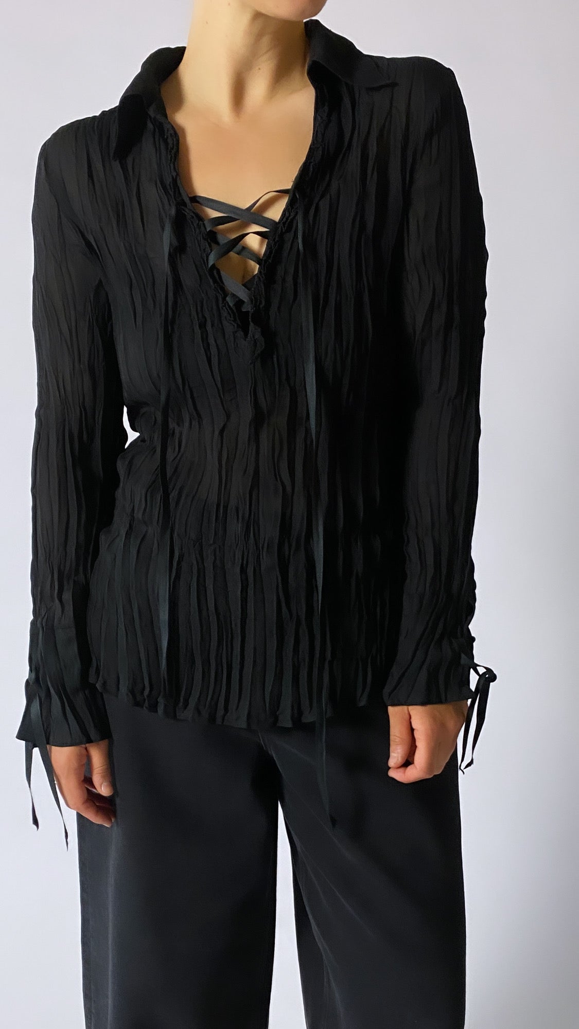 Sheer blouse black