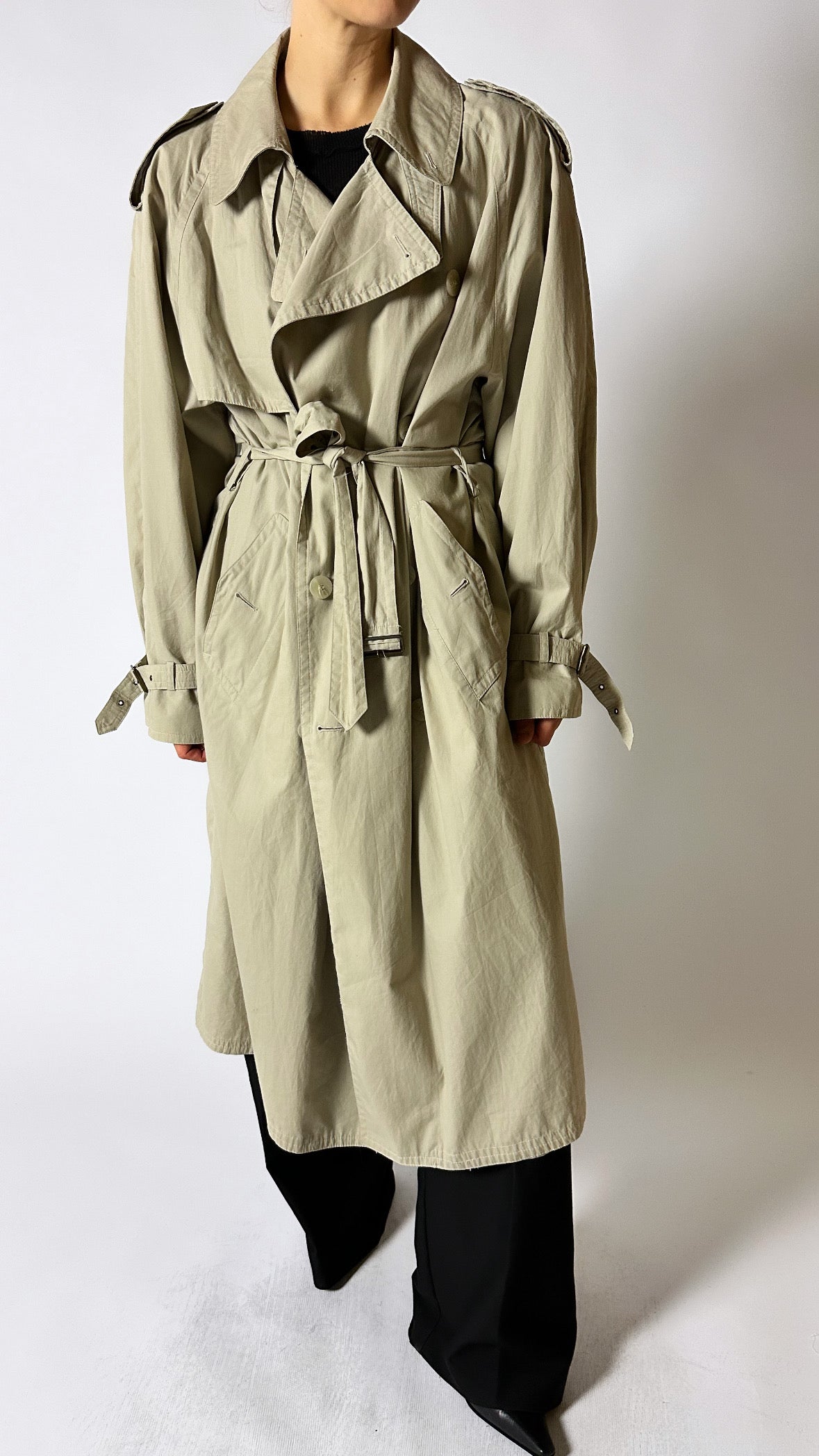 Long trench coat | Soft ecru