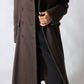 Maxi wool coat | Dark brown