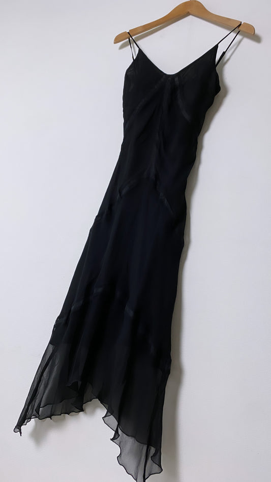 Silk slip dress black