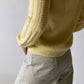 Hand knitted wool sweater soft yellow