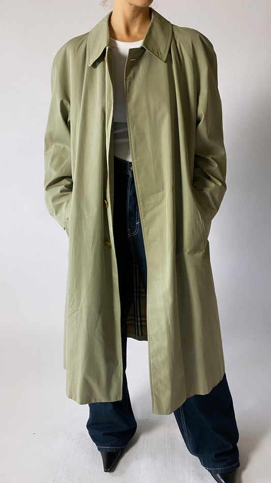 Burberry trench coat soft green