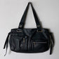 Leather shoulder bag black