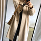 Long wool coat | Soft ecru