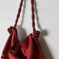 Leather tote bag red