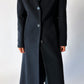 Fitted wool coat | Black